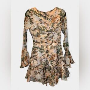 Saints + Secrets Floral Ruffle Mini Dress Coquette Boho Fairycore NWT Size Small